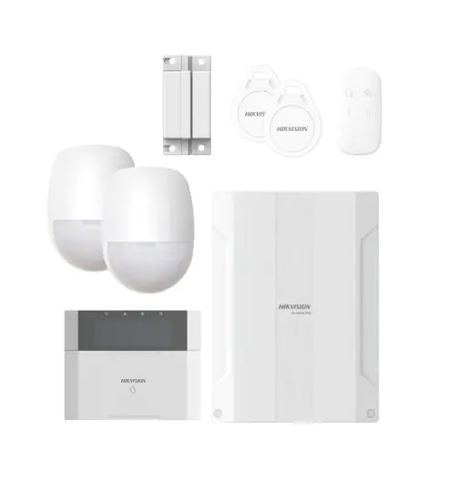 AX HYBRID PRO KIT DE ALARMA HIBRIDA 8Z CON DISPOSITIVOS CABLEADOS HK-DS-PHA64-KIT HIKVISION